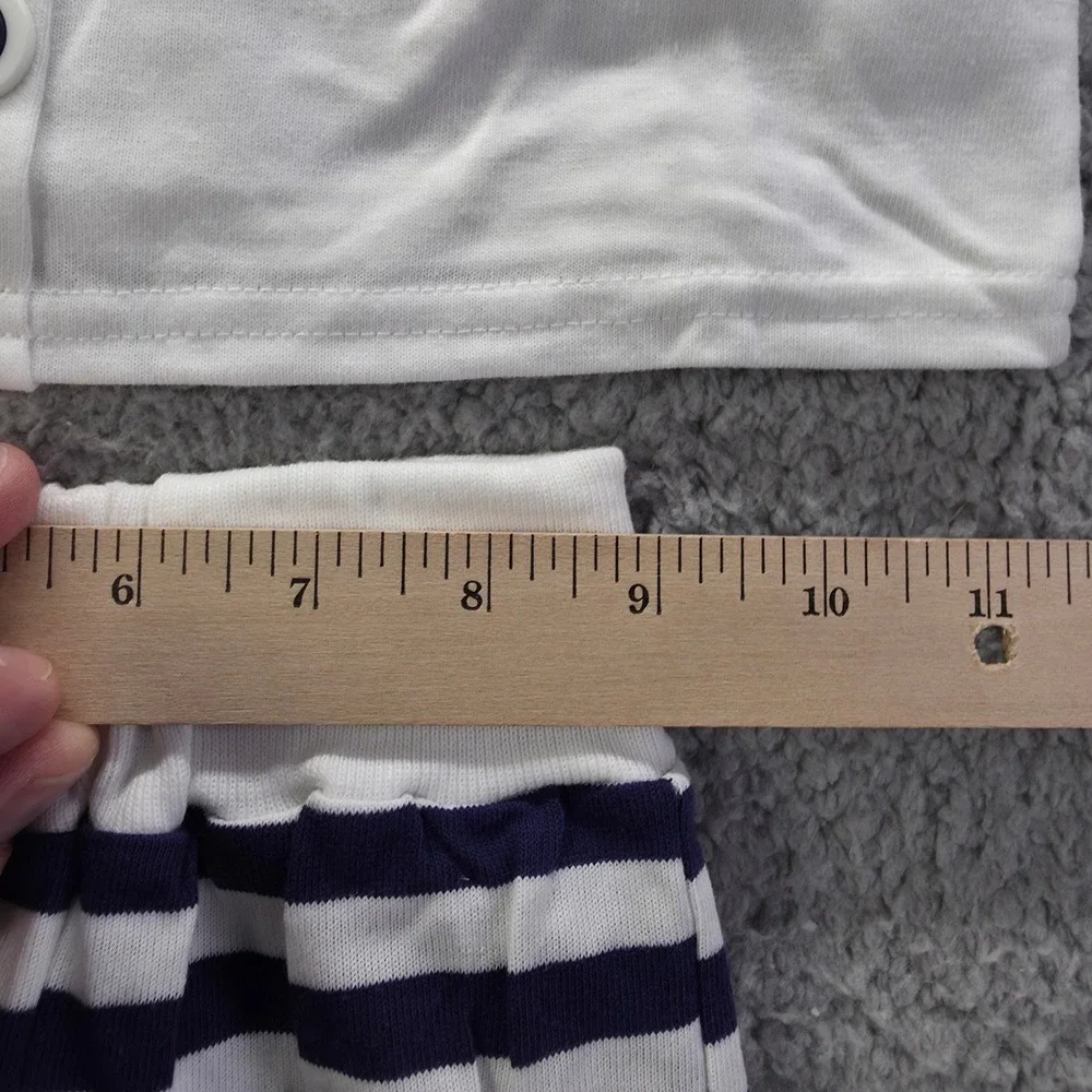 Vintage Buster Brown Kids Sailor Set White Blue Striped 2pc Outfit Size 6 USA